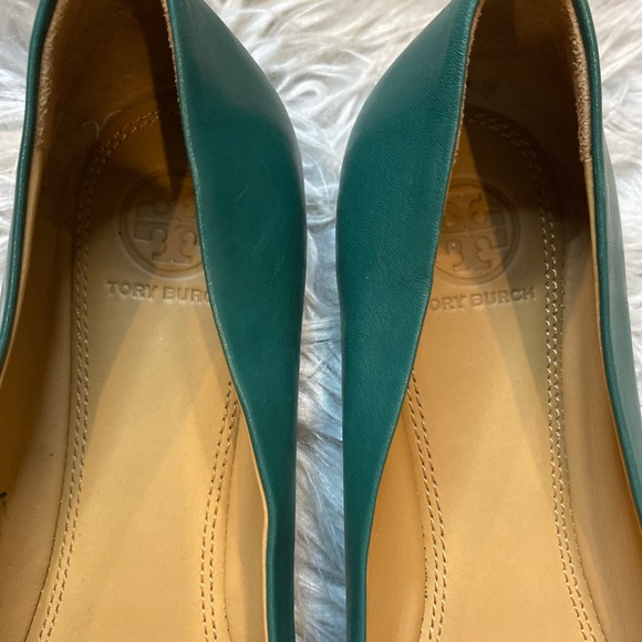Tory Burch navy and green color block flats. Worn twice only. - Picture 9 of 12